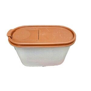 Vintage Tupperware 1612 Oval Modular Container 4 3/4 Cups Capacity Brown Lid  **